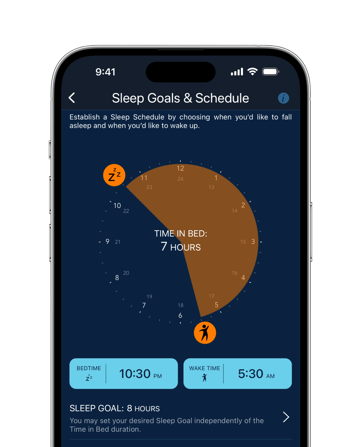 Sleep Tracker App displaying the smart alarm